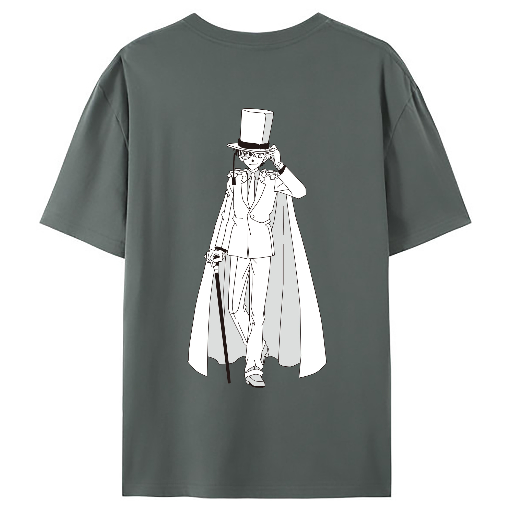 （画像用） 名探偵コナン くろば かいと Detective Conan Kuroba Kaito 綿100％ メンズ半袖Tシャツ（バックプリント） 通気性